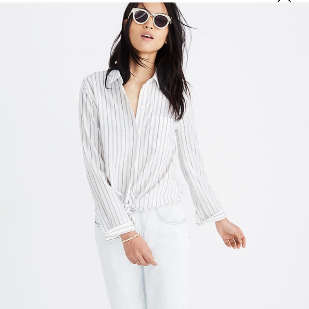 Madewell tie front top